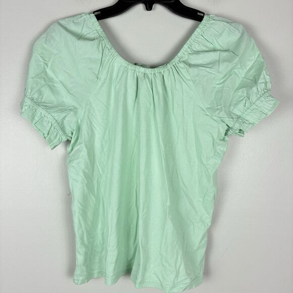 J Crew Tie Back Top Tee Sz XS Mint Green Cotton NWT Coquette Casual - Picture 3 of 7